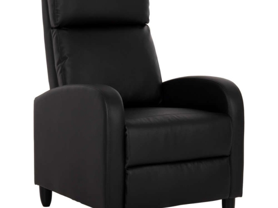 Πολυθρόνα Relax Hiber HM9782.11 67,5x90x104cm Τεχνόδερμα Black Τεχνόδερμα