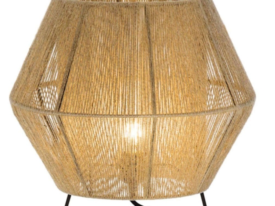 Φωτιστικό Επιτραπέζιο Zaira 4214202 30x25,5cm 1xE27 40W Beige-Black Viokef Σχοινί