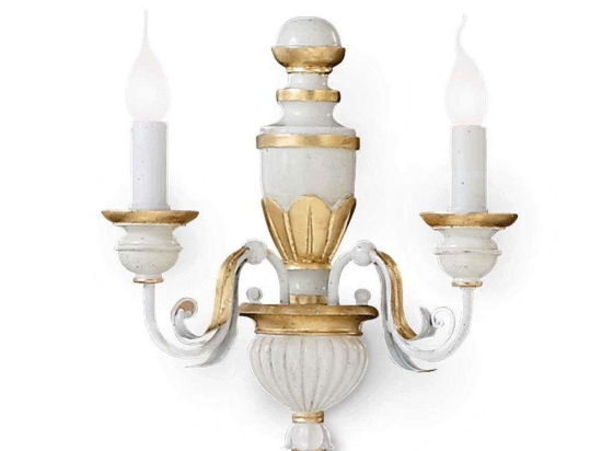 Φωτιστικό Τοίχου Firenze 012902 33x38x17cm 2xE14 40W White-Gold Ideal Lux
