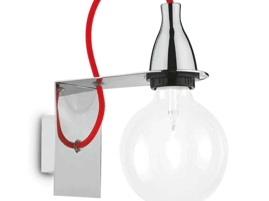 Φωτιστικό Τοίχου-Απλίκα Minimal 045207 12x23x21cm 1xE27 60W Chrome Ideal Lux