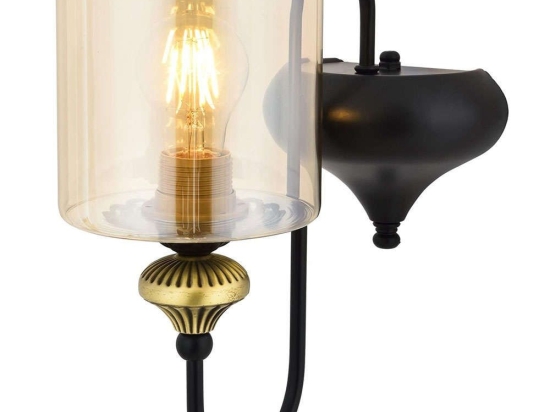 Φωτιστικό Τοίχου - Απλίκα 301AUR1504 14x18x22cm 1xE27 60W Black-Gold Opviq