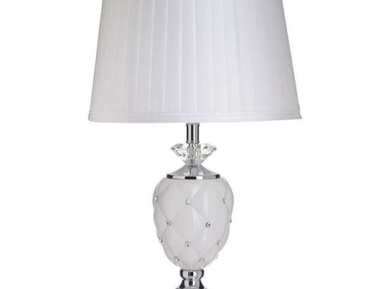 Φωτιστικό Επιτραπέζιο 3-15-958-0038 Δ32Χ52. Silver, White-Ivory E27 Inart Μέταλλο,Κεραμικό