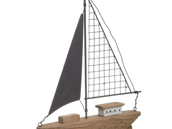 Διακοσμητικό Καράβι 4-70-727-0034 24x5x32cm Multi Inart Μέταλλο,Ξύλο