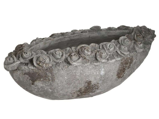Διακοσμητική Πιατέλα 3-70-507-0364 37x18x12cm Grey Inart Τσιμέντο