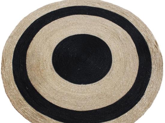 Χαλί Γιούτας 00.02.23153 Natural-Black 120X120cm Round