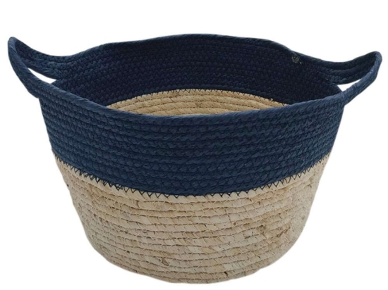 Καλάθι Με Φάσα 00.06.61185 30x19,5cm Ψάθινο Blue Ψάθα
