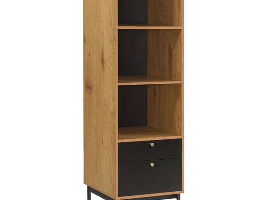 Ραφιέρα Δαπέδου Living 0016-124-029 48x40x155cm Grey Oak-Black