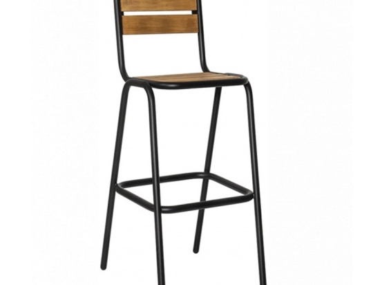 Σκαμπό Μπαρ Texas/S 02-00-1242 53x45x112cm Black-Walnut