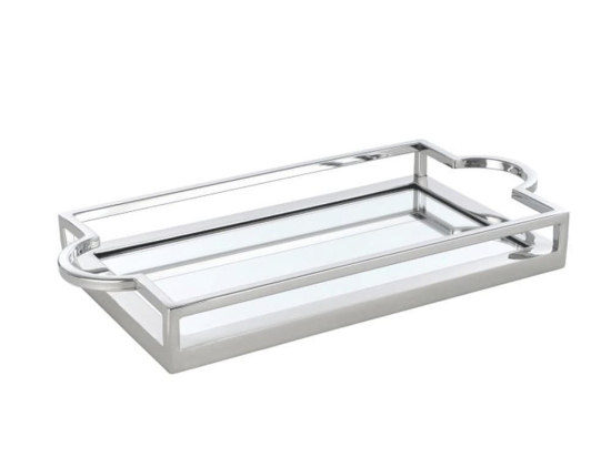 Διακοσμητικός Δίσκος Savant 427021 45x23x6cm Silver Eglo Ατσάλι