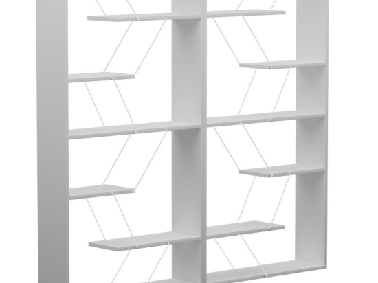 Βιβλιοθήκη Tars (Σετ 2Τμχ) 225-000045 168x24x157cm Light Grey-White