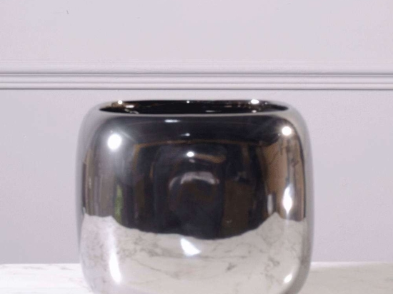 Κασπώ Κεραμικό 2940-8 21x21x17cm Silver Supergreens Κεραμικό