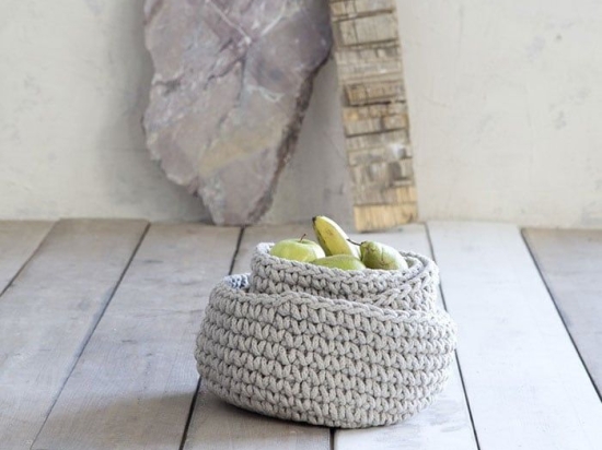 Καλάθι 28x15 - Panier Beige Nima Βαμβάκι-Πολυέστερ