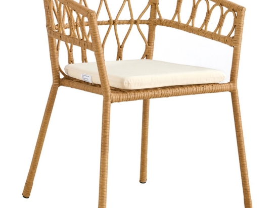 Πολυθρόνα Στοιβαζόμενη Surabaya 22-0299 59x56x77.5cm Natural-White