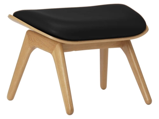 Σκαμπό The Reader Ottoman Hope Leather 5583NC5583-12N 60x46x42cm Oak Black