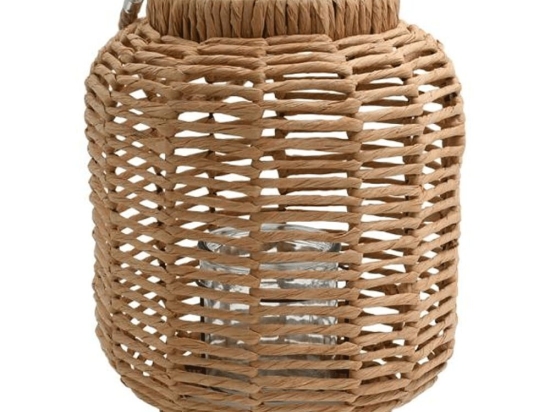 Φανάρι Ψάθινο Umeko 726-124-016 16x25cm Natural Ψάθα