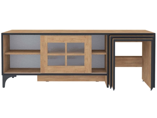 Έπιπλο Τηλεόρασης Με Ζιγκόν Revival 801CMY3014 150x42x54cm Oak