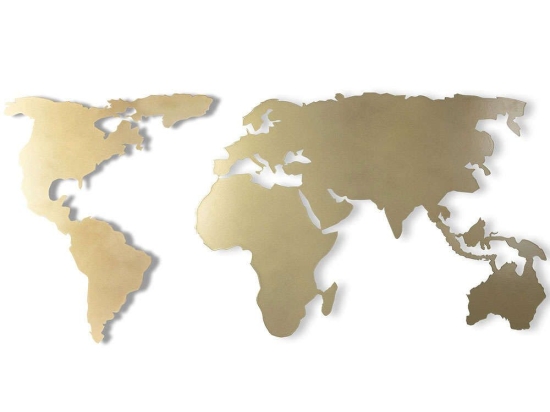 Διακοσμητικό Τοίχου World Map 805BSG1091 120x60cm Gold Wallity Μέταλλο