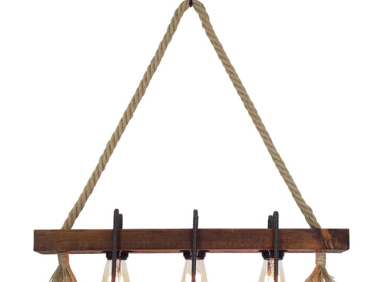 Φωτιστικό Οροφής - Ράγα Demir 806ALD1478 60x10x70cm 3xE27 40W Walnut Opviq