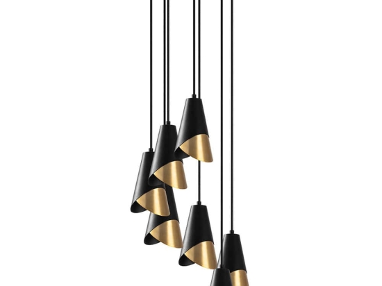 Φωτιστικό Οροφής Pacman 584TTM1396 48x48x119cm 5xE27 40W Black-Gold Opviq