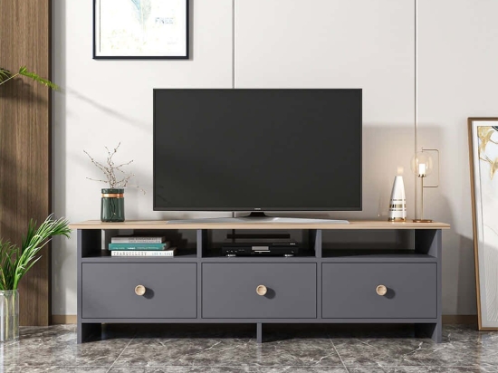 Έπιπλο Τηλεόρασης Oslo 382NRC1106 150x36x47cm Anthracite