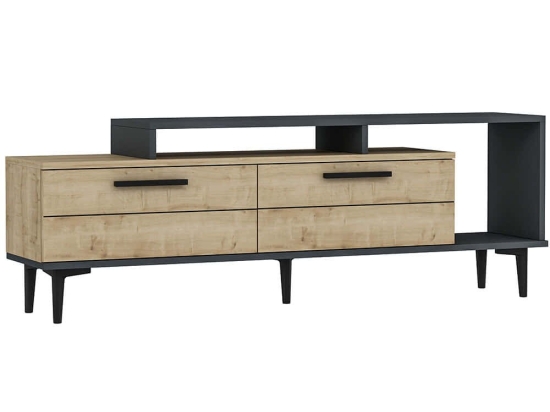 Έπιπλο Tηλεόρασης Niva 475OLV1408 150x31,4x54cm Oak-Anthracite
