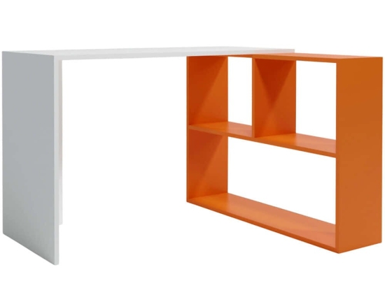 Γραφείο Caneda 285LCV1105 120x100x75cm White-Orange