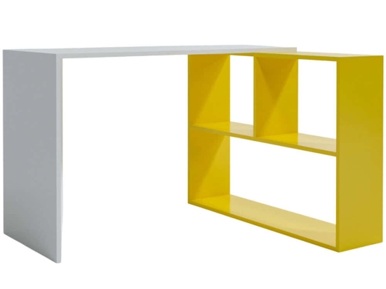 Γραφείο Caneda 285LCV1106 120x100x75cm White-Yellow