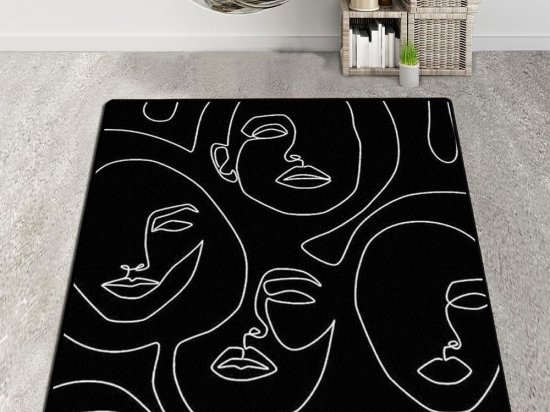 Χαλί Composition Djt 286CHL6117 Black-White Conceptum Hypnose 80X140cm