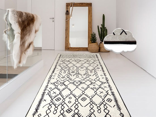 Χαλί Chart 286CHL6601 Ecru-Black Conceptum Hypnose 80X100cm