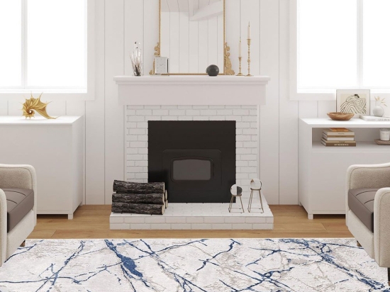 Χαλί W1063 213HFT1576 White-Blue Conceptum Hypnose 100X150cm