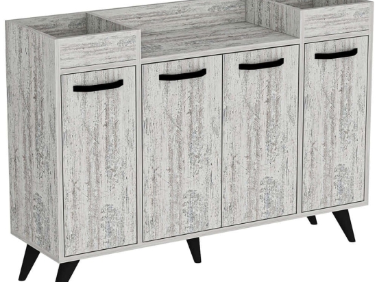 Μπουφές Visar 505CRL1313 120x35x88,5cm Grey-White Μοριοσανίδα, Μελαμίνη