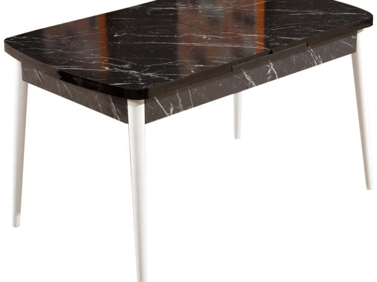 Τραπέζι Επεκτεινόμενο Bendir 107BCK1135 132/170x76,5x79cm Marble Effect Black-White Μοριοσανίδα,Ξύλο