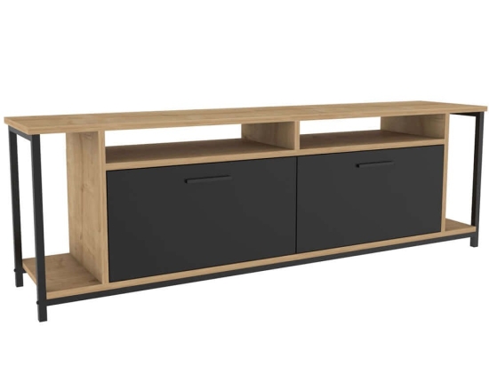 Έπιπλο Τηλεόρασης Omar 322RTC2161 160x35x50,8cm Oak-Black