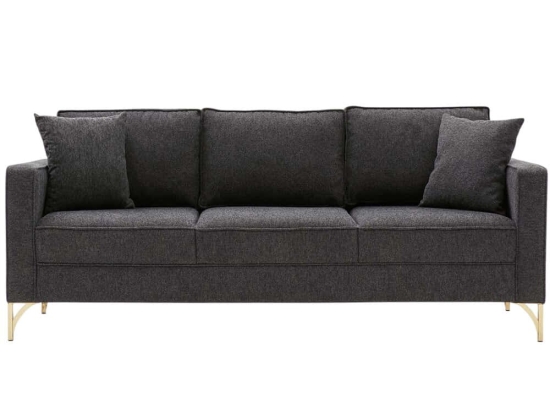 Καναπές Τριθέσιος Berlin 825BLC2795 220x91x83cm Anthracite-Gold