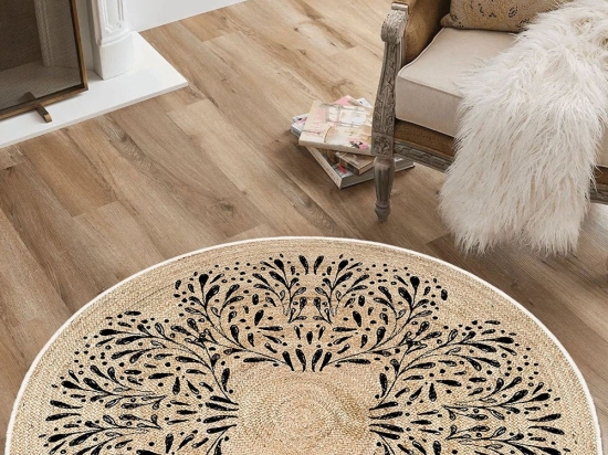 Χαλί Woopamuk473 599HFT4855 Cream-Black Conceptum Hypnose 180X180cm Round