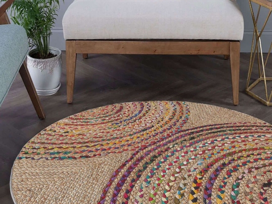 Χαλί WOOPAMUK480 Natural-Multi Conceptum Hypnose 150X150cm Round
