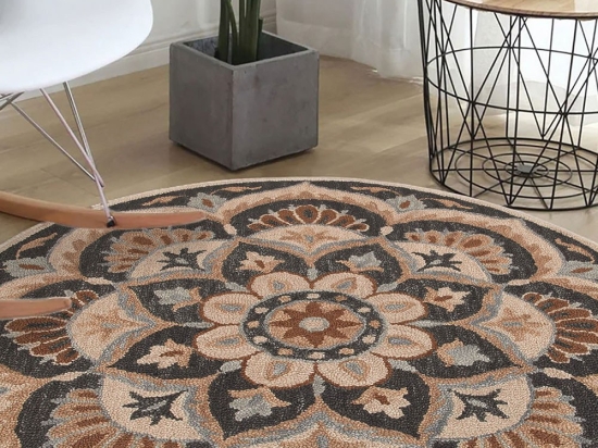 Χαλί Woopamuk490 599HFT5104 Brown-Multi Conceptum Hypnose 100X100cm Round