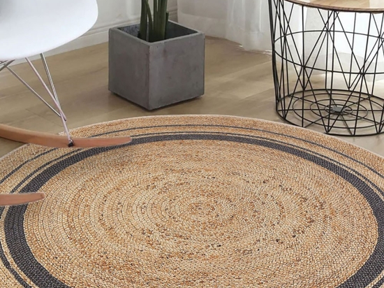 Χαλί Woopamuk510 599HFT5291 Cream-Black Conceptum Hypnose 180X180cm Round