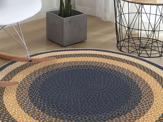 Χαλί Woopamuk526 599HFT5431 Navy Blue-Yellow Conceptum Hypnose 100X100cm Round