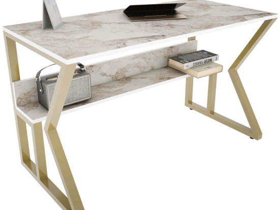 Γραφείο Wake 875ZNA4574 120x60x72,8cm Marble Effect White