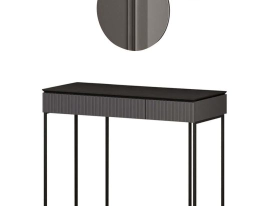 Κονσόλα Με Καθρέπτες Makyaj 506MNR3417 105x45x83/50x50/20x20cm Anthracite Μοριοσανίδα, Μελαμίνη