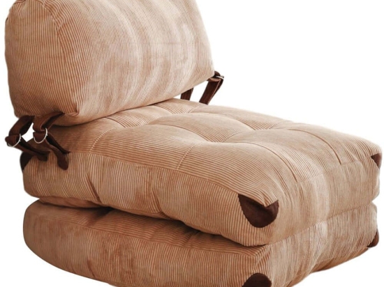 Πουφ Πολυθρόνα Αναδιπλούμενη Fold Kadife 383EVN1102 60x80x70cm Camel
