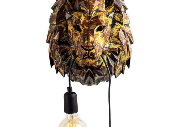 Φωτιστικό Τοίχου - Απλίκα Lion Head 897TNL1102 29x21x35cm 1xE27 40W Multi Opviq