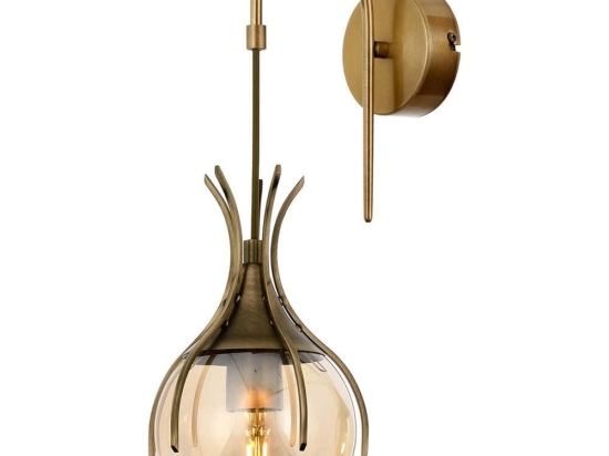 Φωτιστικό Τοίχου - Απλίκα 301AUR1525 Φ18x40cm 1xE27 6W Gold Opviq