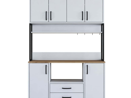 Ντουλάπι Κουζίνας 893RAN4957 120x40x198,6cm White Μοριοσανίδα, Μελαμίνη