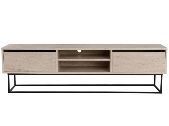 Έπιπλο Τηλεόρασης Escape 854KLN3089 180x40x50cm Travertine Beige-Black