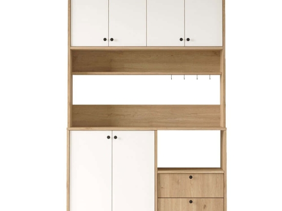 Ντουλάπι Κουζίνας 956LCS3564 120x35,5x205cm Oak-White Μοριοσανίδα, Μέταλλο