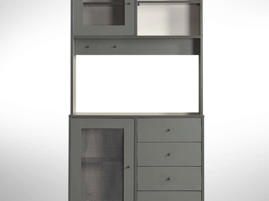 Ντουλάπι Κουζίνας Grano 801CMY5417 96x40x187cm Anthracite Μοριοσανίδα