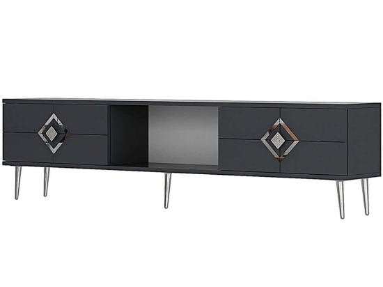 Έπιπλο Τηλεόρασης Robber 475OLV3080 150x29,6x40,6cm Anthracite-Silver