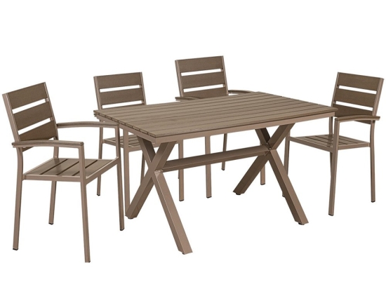 Σετ Τραπεζαρία 5τεμ. 154519 Brown 90Χ150Χ74 cm 4 Θέσεων